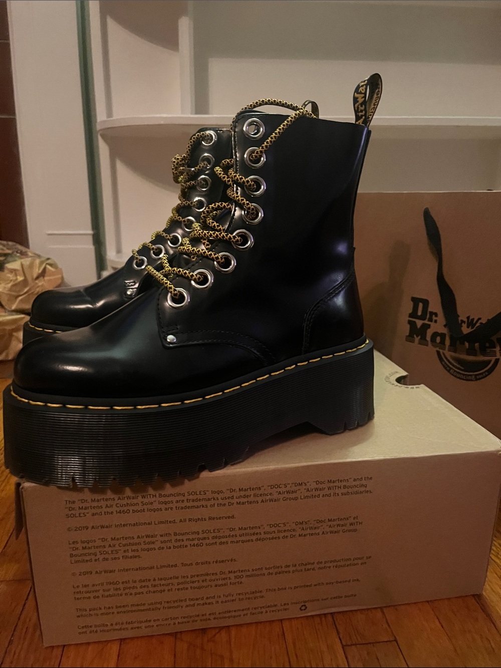 Dr. Martens Black Platform Lace-Up Boots jadon max